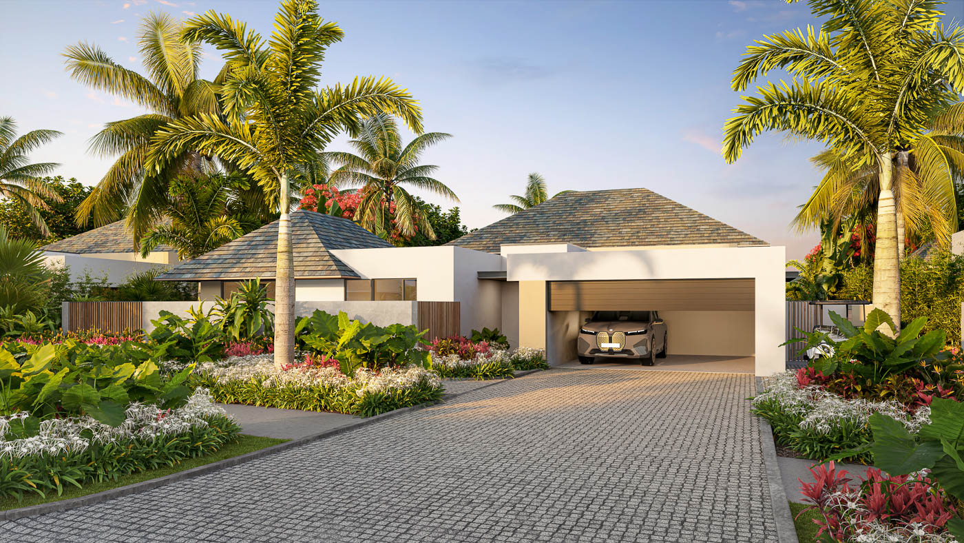 Vue extérieure d’une villa lagoon à Mont Choisy signée Ohana Heritage GroupVue extérieure d’une villa lagoon à Mont Choisy signée Ohana Heritage Group