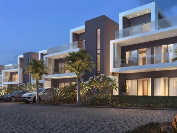 Vue de la façade extérieure d’une résidence pieds dans l’eau à l’île Maurice – propriété de prestige Ohana Heritage Group