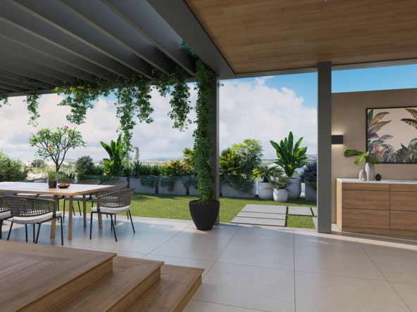 Terrasse de luxe avec vue mer dans un penthouse à Mont Choisy, île Maurice – Ohana Heritage Group