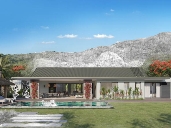 Villa Les Belouguet avec façade moderne et piscine, résidence Les Maisons de Bonneval