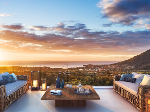 Terrasse surplombant l’océan et la marina à La Balise, île Maurice – propriété front de mer Ohana Heritage Group