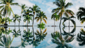 Vue panoramique sur une résidence de luxe à l’île Maurice, accessible aux ressortissants russes via le programme PDS.