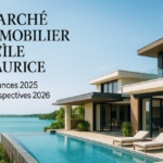 Mauritius real estate market 2025–2026, modern luxury villa by the sea with pool and lagoon view.