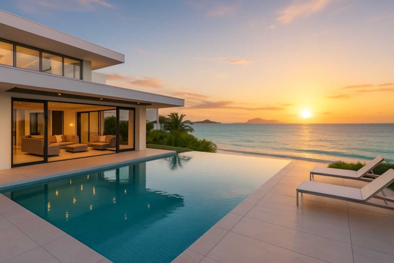 Villa contemporaine à Maurice, investissement privé et patrimoine immobilier
